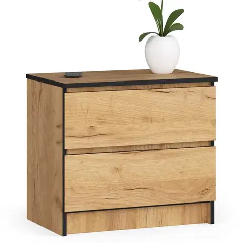 Nočné stolíky Dizajnový nočný stolík KARIN60, dub Craft