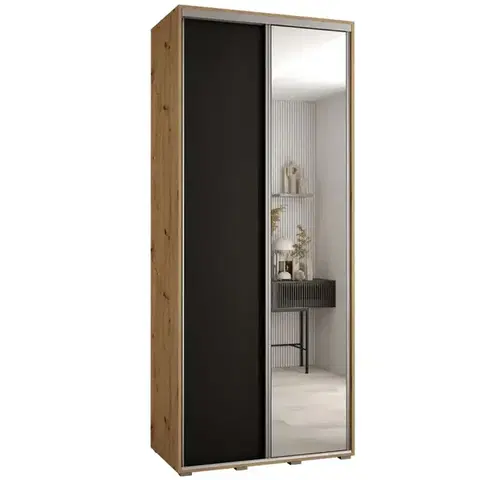 Šatníkové skrine Skriňa 45 Canaris 3 110 artisan/čierna/silver