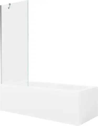 Sprchové dvere MEXEN/S - Cubik obdĺžniková vaňa 170 x 70 cm s panelom + vaňová zástena 70, transparent, chróm 550317070X9507000001