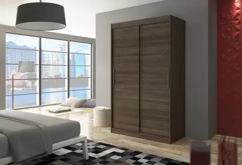 Šatníkové skrine ArtAdrk Šatníková skriňa COLLIN | 120 cm Farba: Čokoládová
