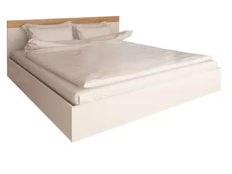 Postele KONDELA Gabriela 160 posteľový rám biela / dub artisan