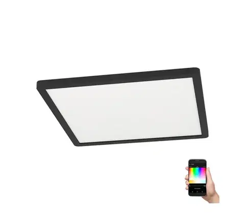 Svietidlá Eglo 900093 - LEDRGBW stmievateľné stropné svietidlo ROVITO-ZLED/14,6W/230V čierna 900093