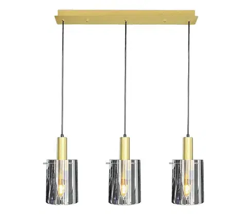 Svietidlá  Luster na lanku ARCADIA 3xE27/60W/230V zlatá/dymová ML1817