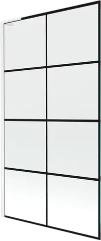 Sprchové dvere MEXEN/S - Next L vaňová zástena FIX 100 x 150, čierna vzor, biela 895-100-000-03-77-20