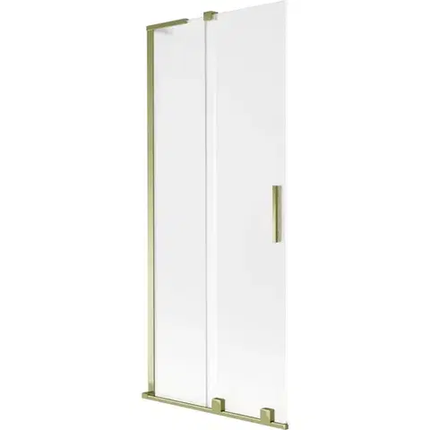 Sprchové dvere MEXEN/S - Velar L dvojkrídlová posuvná vaňová zástena 85 x 150, dekor, zlatá 896-085-003-31-50