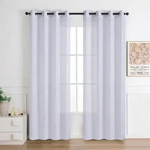 Záclony do obývačky Záclona na krúžkoch Lena silver RP499 290x245 cm