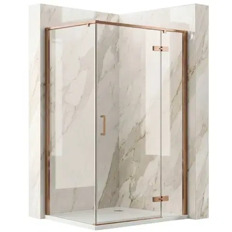 Sprchovacie kúty REA - Sprchovací kút Bruno 100x80 Brush Copper REA-K3603