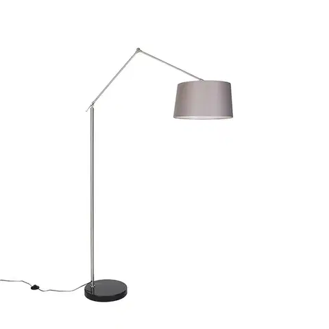 Stojace lampy Moderná stojaca lampa oceľ s tienidlom tmavosivá 45 cm - Editor