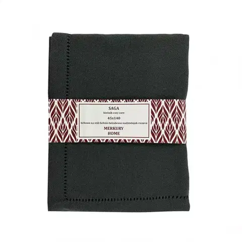 Bytový textil Behúň SAGA antracit 45x140 easy care