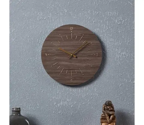 Predlžovacie káble Eglo 425508 - Nástenné hodiny TAKAHAGI 1xAA pr. 30 cm hnedá 425508
