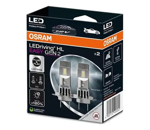Žiarovky SADA 2x LED Autožiarovka EASY GEN H7 PX26d/16W/12V 6500K - Osram 64210DWESY2-2HB