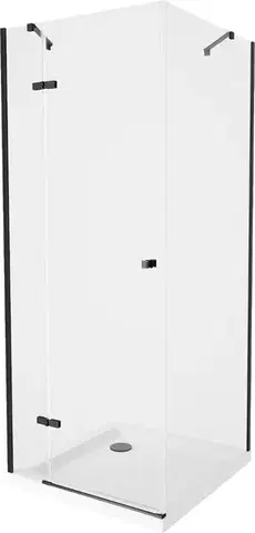 Vane MEXEN/S - Roma sprchovací kút 80x80, transparent, čierna + biela vanička so sifónom 854-080-080-70-00-4010B