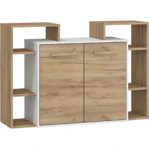Komody do spálne Komoda RIO 2D craft biela/zlatý