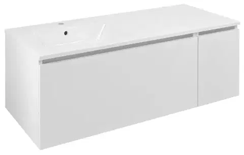 Kúpeľňový nábytok SAPHO - LOREA skrinka 120x46x51,5cm (90+30cm), ľavá, biela matná LE090-3131-L-01