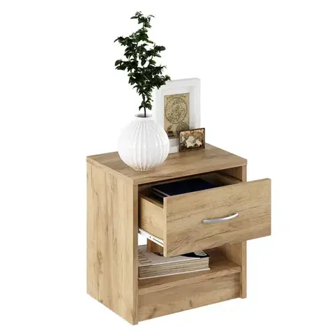 Nočné stolíky KONDELA Nea 2 New nočný stolík dub artisan