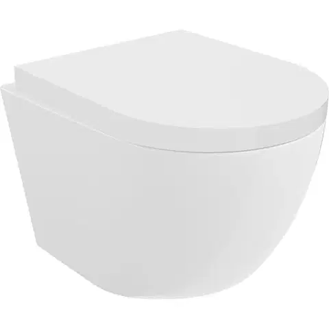 Záchody MEXEN/S - Lena Závesná WC misa Rimless Tornado vrátane sedátka s slow, duroplast, biela lesk 30220200T