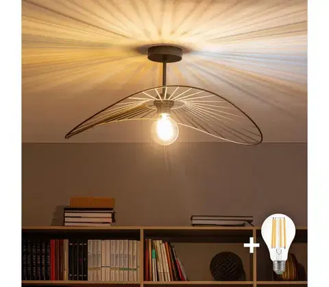 Svietidlá BRILAGI - LED prisadené stropné svietidlo CERIA WIRE 1xE27/60W/230V 40x56 cm čierna/bronzová BG3989+EG300151