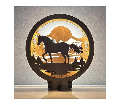 Lampy Li-Go 23598/DUB2 - LED stmievateľná stolná dekorácia LED/12W/230V 20x22 cm dub 23598/DUB2