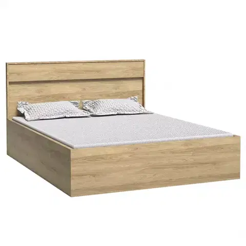 Dvojlôžkové postele Posteľ M9 Mediolan 140x200 Natural Hikora
