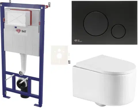 Záchody Závěsný WC set do lehkých stěn / předstěnová SAT SIKOSSTOR7268K SIKOSSTOR7268K