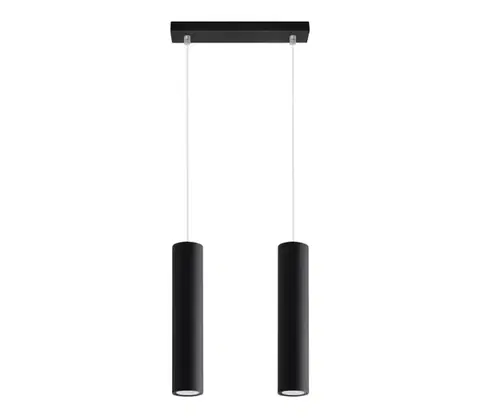 Svietidlá  SL.0328 - Luster na lanku LAGOS 2 2xGU10/10W/230V čierna SL.0328