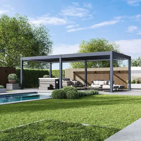 Bioklimatické pergoly Elektrická bioklimatická pergola PRESTIGE 8x4 m Rojaplast