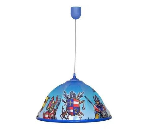 Svietidlá  Detský luster na lanku KNIGHT 1xE27/15W/230V WLA-06 RYCERZ NIEBIESKI