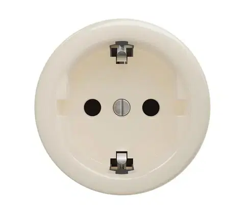 Predlžovacie káble Reblig - Retro domová zásuvka bez rámika SCHUKO 230V/16A béžová B/ZS