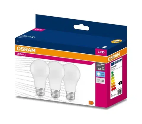 LED osvetlenie SADA 3x LED žiaroviek A60 E27/8,5W/230V 6500K - Osram 4058075476073