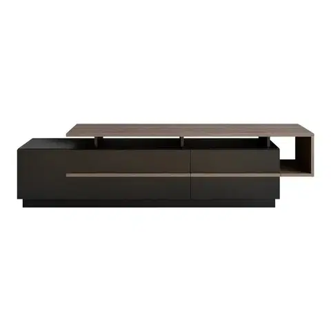 Konferenčné stolíky Televízny stolík Pia Black and Walnut
