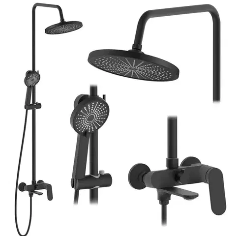 Kúpeľňové batérie REA REA - Sprchový set Marco Black REA-P8545