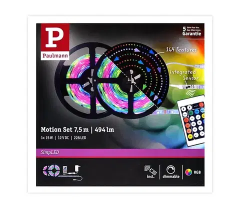 LED osvětlení Paulmann 70514 - LED RGB/15W Stmievateľný pásik SIMPLED 7,5m 230V + DO 70514