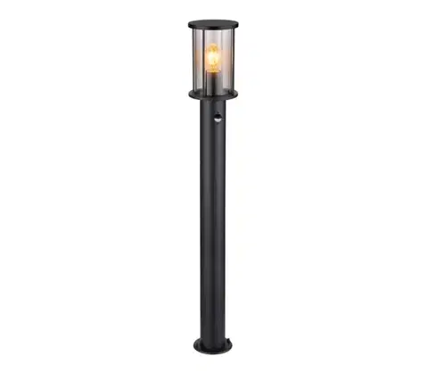 Záhradné lampy Globo 31363S - Vonkajšia lampa so senzorom GRACEY 1xE27/60W/230V 100 cm IP54 31363S