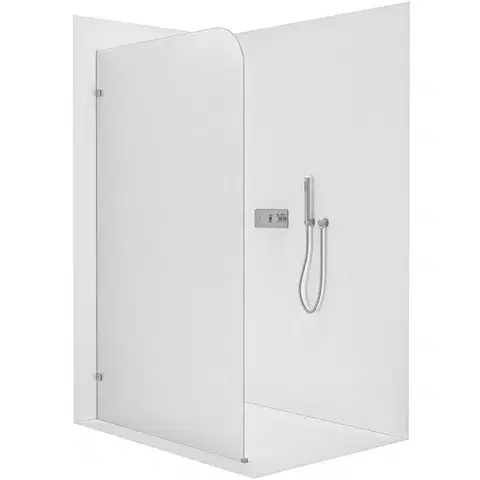 Sprchové dvere CERANO - Sprchová zástena Walk-in Orbis - Ľavá - 8 mm - chróm, mliečne sklo - 100x200 CER-682216