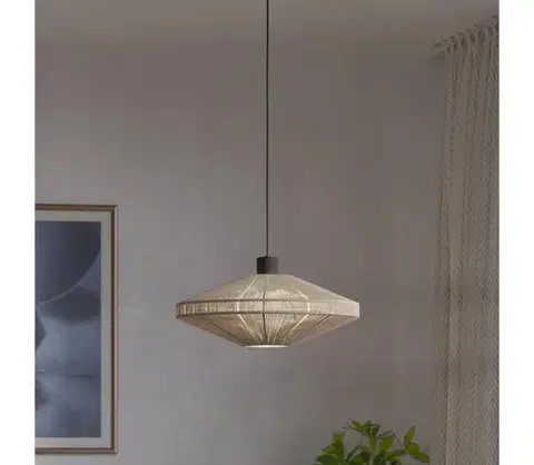 Svietidlá Eglo 43999 - Závesné svietidlo MIDSUMMER na lanku 1xE27/40W/230V, krémové 43999
