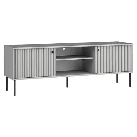 TV stolíky KONDELA Aris 2D tv stolík sivá / čierna