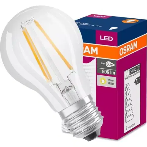 Žiarovky E27 Žiarovka OSRAM LED Fila Value CL A60 E27 7W 60W 806LM 827