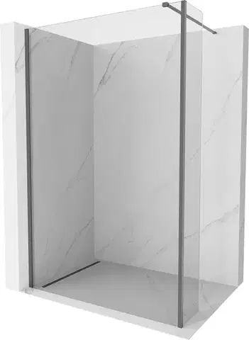 Sprchové dvere MEXEN/S - Kyoto Sprchová zástena WALK-IN 90 x 30, transparent, grafit metal 800-090-212-95-00-030