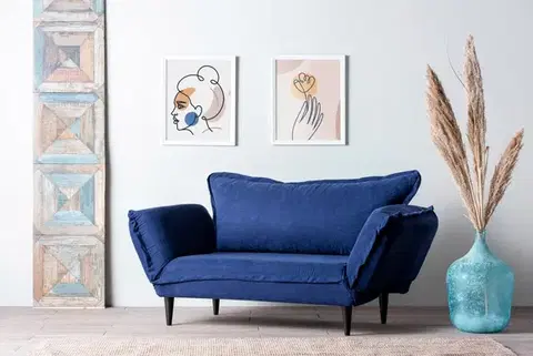 Pohovky a gauče Dvojmiestna rozkladacia pohovka Vino Daybed - Navy Blue \GR125\01