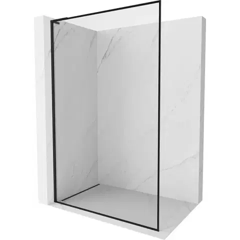 Sprchové dvere MEXEN/S - Kyoto-F L Sprchová zástena WALK-IN s rámom 55 x 202, transparent 8 mm, čierna 800-055-174-70-00
