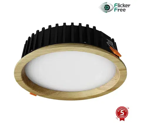 Svietidlá APLED-LED Podhľadové RONDO WOODLINE LED/12W/230V 4000K pr. 20 cm borovica masív 21271