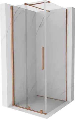 Sprchovacie kúty MEXEN/S - Velár sprchovací kút 100 x 100, transparent, kartáčovaná meď 871-100-100-01-65