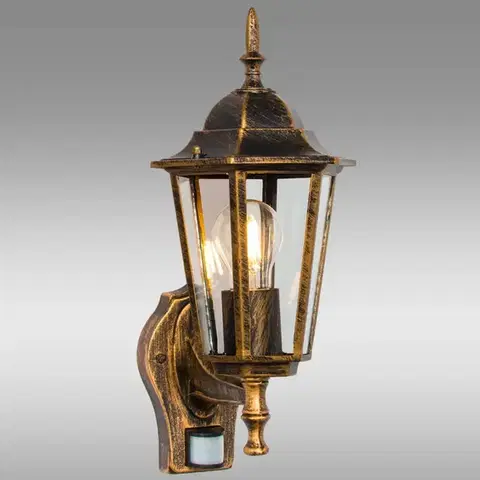 Vonkajšie moderné svietidlá Nástenná lampa ARRAIA 6559 GOLD SENSOR KG1