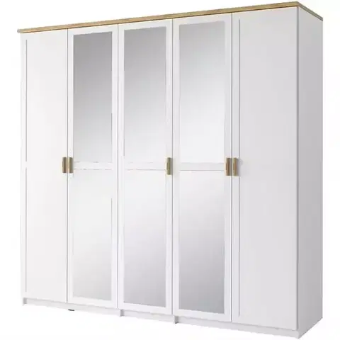 Šatníkové skrine Skriňa Nicea 21 226 cm biela/dub wotan