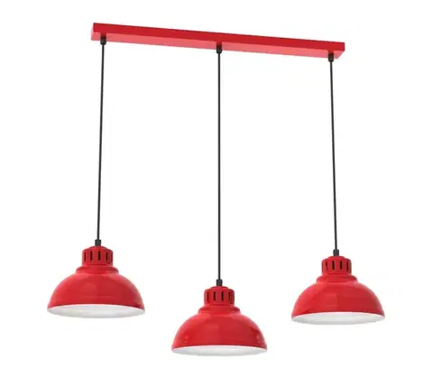 Svietidlá  Luster na lanku SVEN 3xE27/15W/230V červená 9227