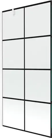 Sprchové dvere MEXEN/S - Next vaňová zástena FIX 90x150, čierny dekor, biela 895-090-000-00-77-20