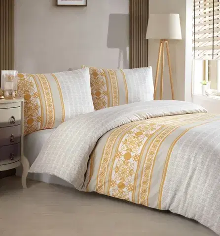 Obliečky Obliečky bavlnené Angelika gold TiaHome - 1x Vankúš 90x70cm, 1x Paplón 140x220cm