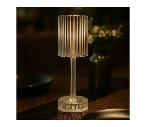 Lampy  LED nabíjateľná dotyková stolová lampa SIMPLE LED/1W/5V 2400 mAh 3000-6000K priehľadná ML2289