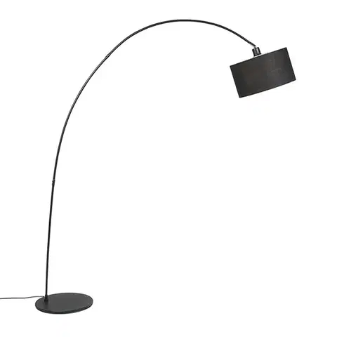 Oblúkové lampy Inteligentná moderná oblúková stojaca lampa čierna vrátane A60 Wifi - Vinossa