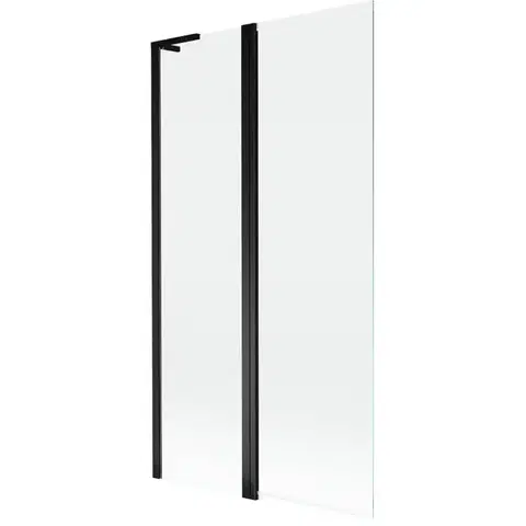 Sprchové dvere MEXEN/S - Mist L vaňová zástena 2-krídlová 100 x 150, transparent, čierna 8A9L-100-011-70-00